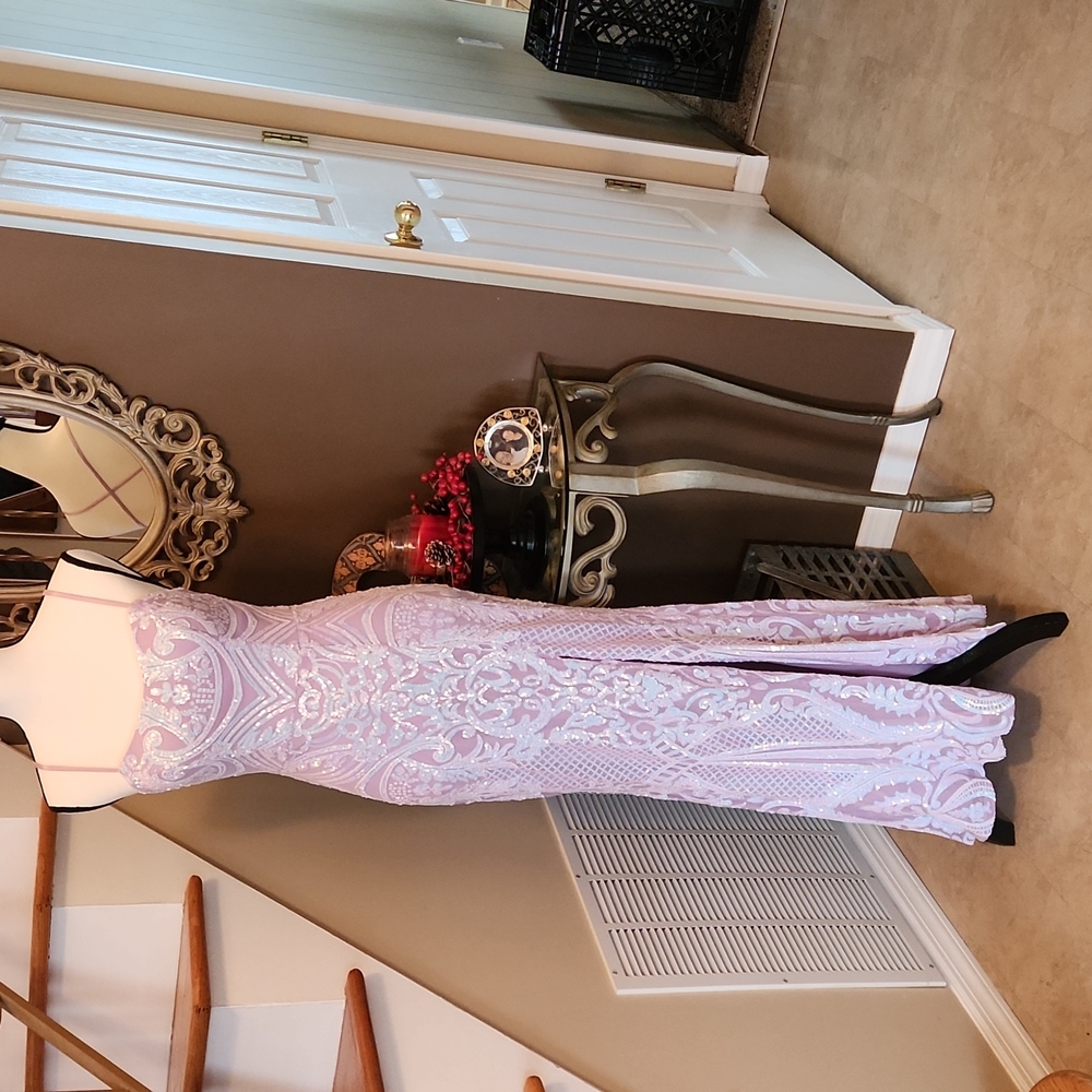 Beaded lavender formal dress